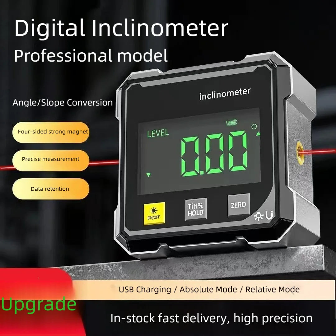 Magnetic Laser Inclinometer Digital Angle Measuring Digital Electronic Level Instrument Protractor Specially for Woodworkin